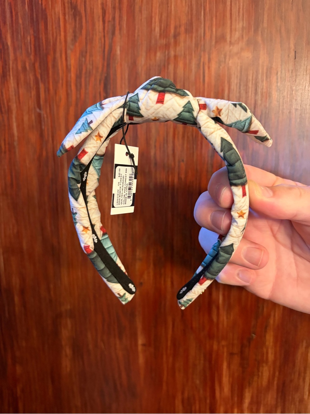 Lele Sadoughi Pine Forest Kids Bow Tie Headband